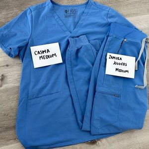 Figs Medium Light Blue scrub set